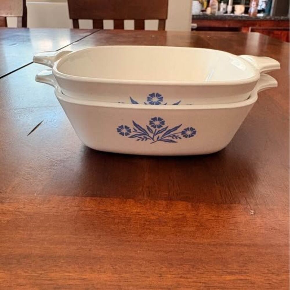 Corning Ware P-41 Petite Pan Blue Cornflower Set of 2